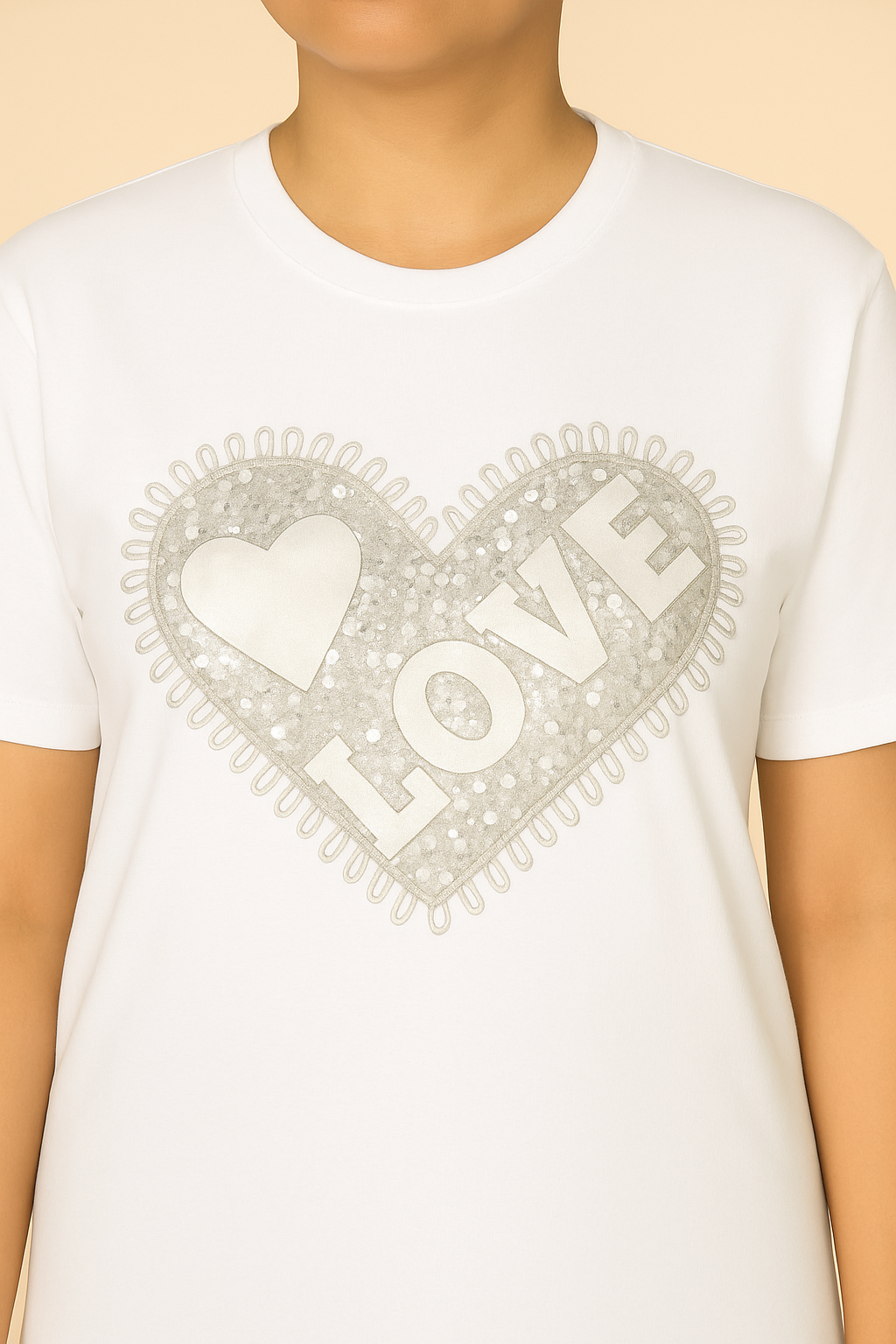 T-Shirt Cuore Paillettes