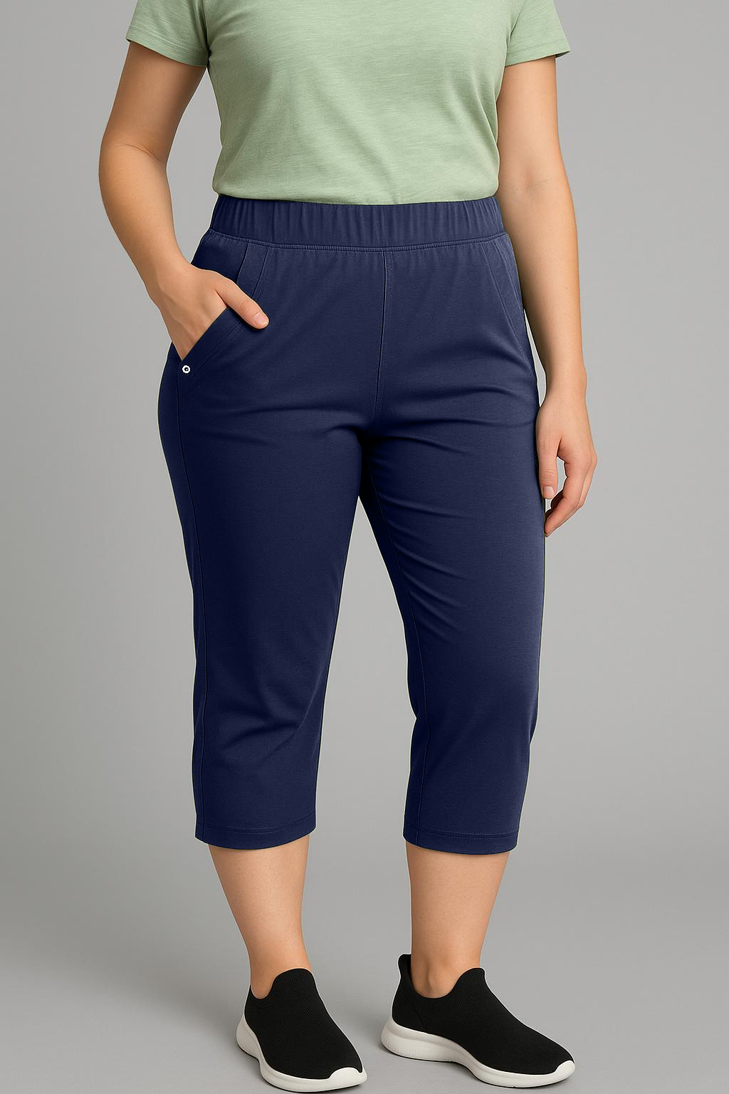 Pantaloni Capri Tinta Unita