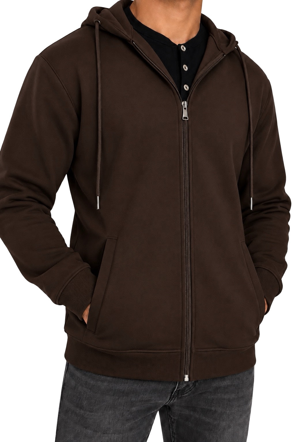 Felpa con zip e cappuccio Uomo