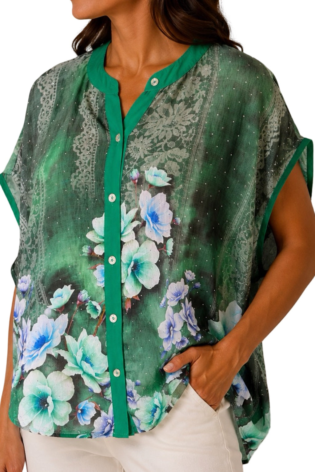 Blusa con brillantini