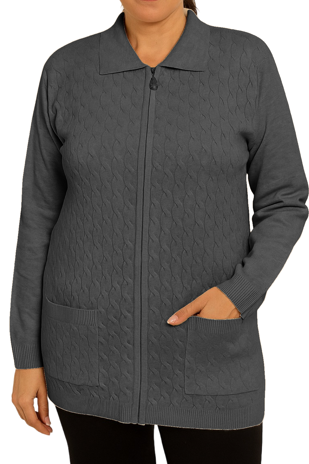 Maglione con Zip e Tasche