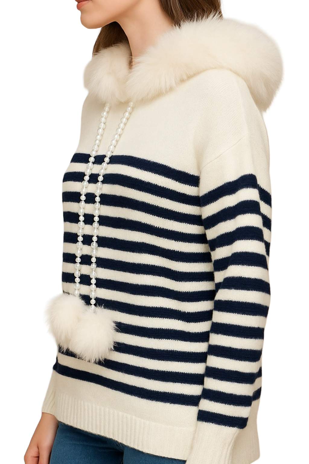 Maglione con pon pon