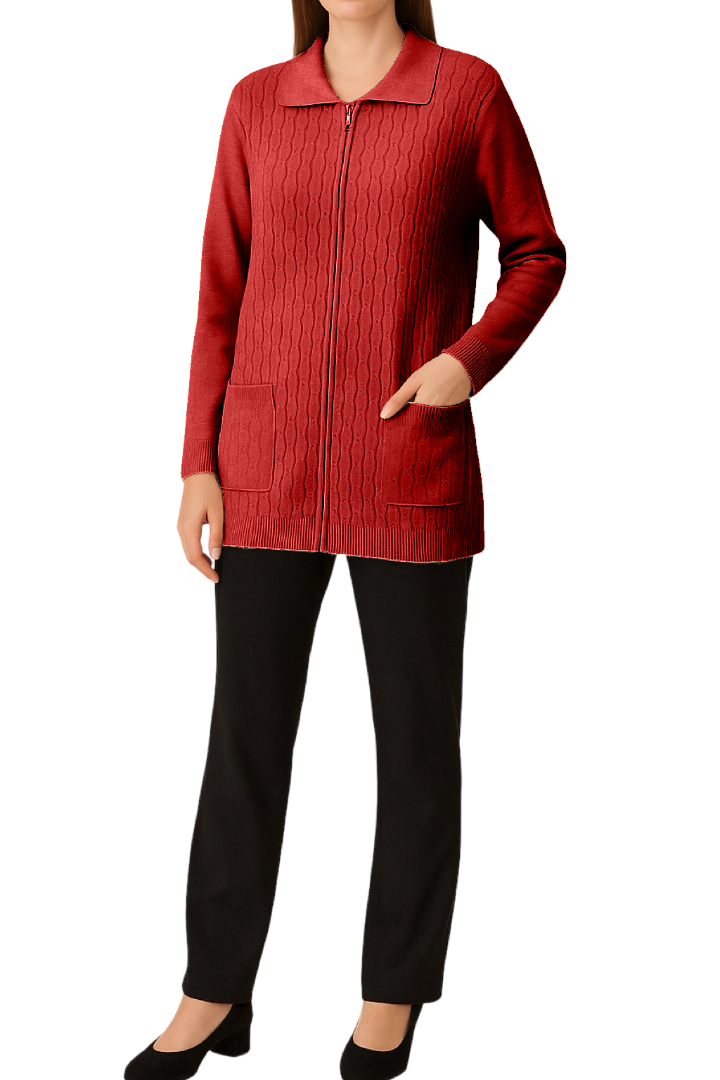 Maglione con Zip e Tasche