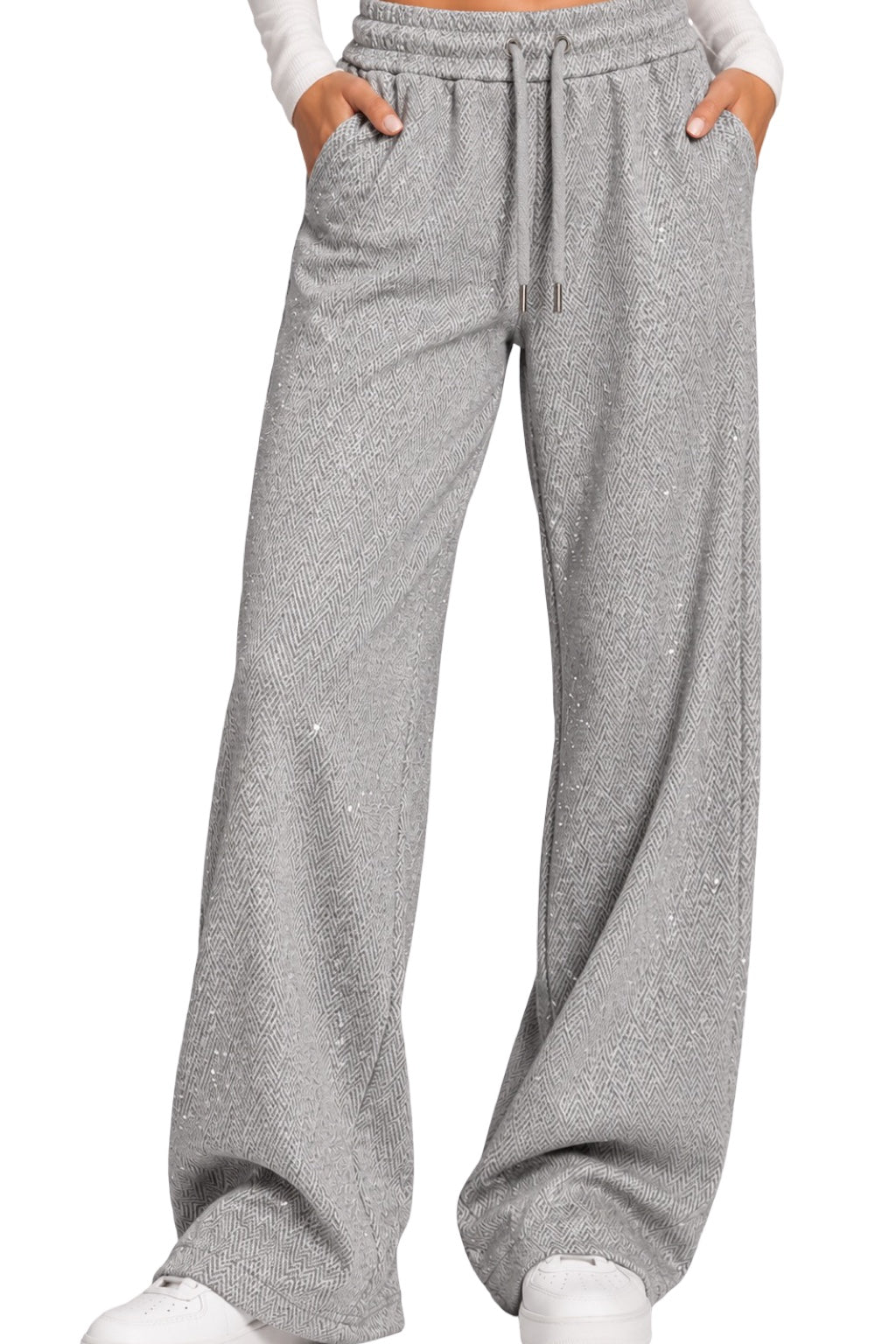 Pantaloni Felpati con Brillantini