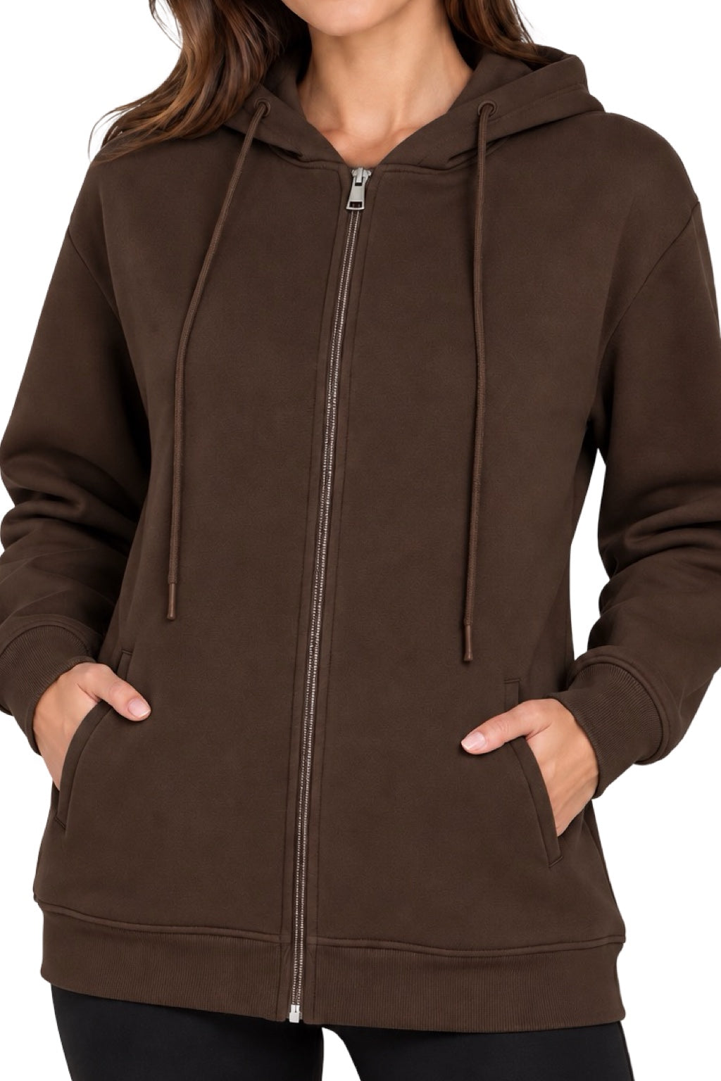 Felpa con zip e cappuccio Donna
