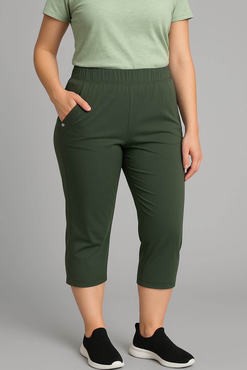 Pantaloni Capri Tinta Unita