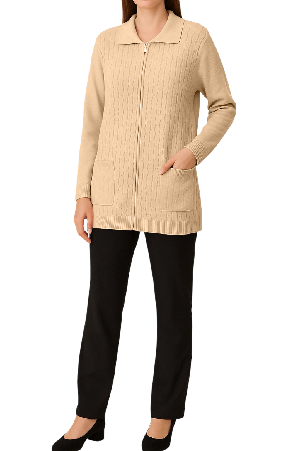 Maglione con Zip e Tasche