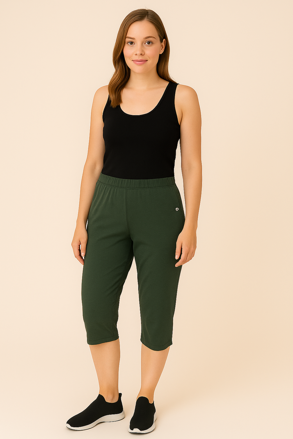 Pantaloni Capri Tinta Unita