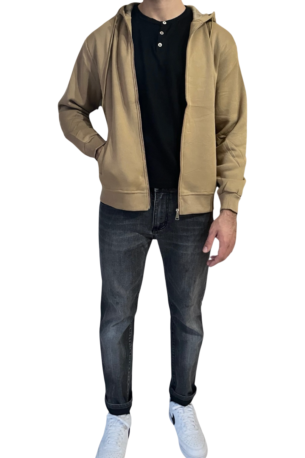 Felpa uomo con zip e cappuccio