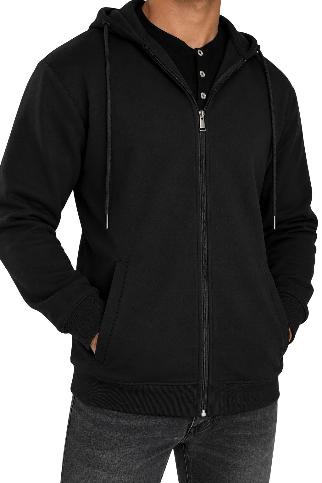 Felpa con zip e cappuccio Uomo