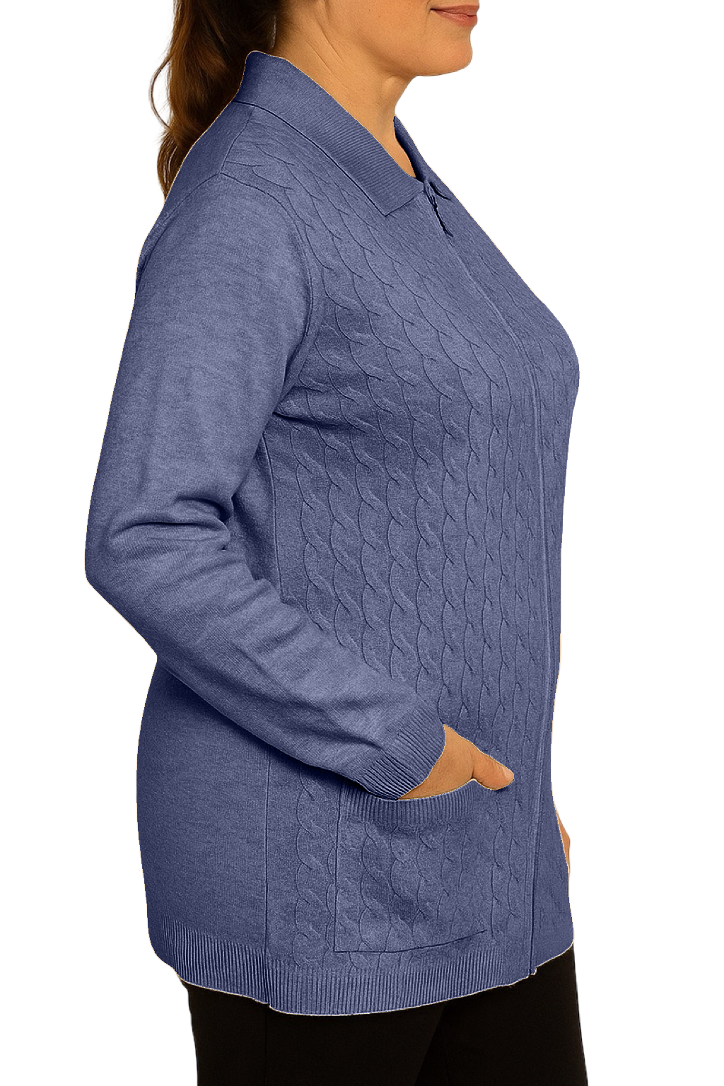 Maglione con Zip e Tasche