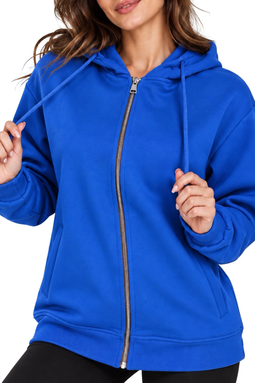 Felpa con zip e cappuccio Donna