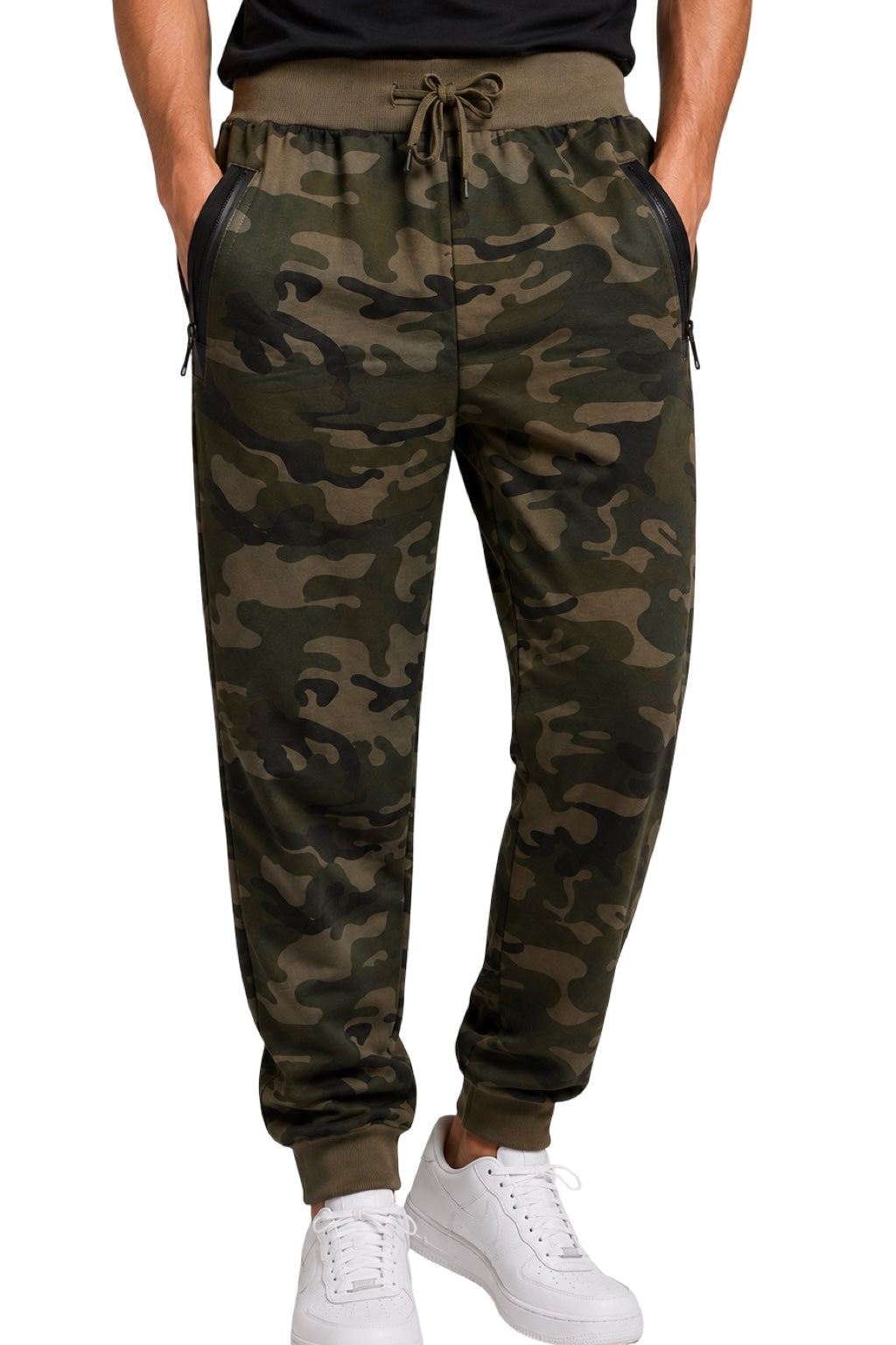 Pantaloni Uomo mimetici con zip
