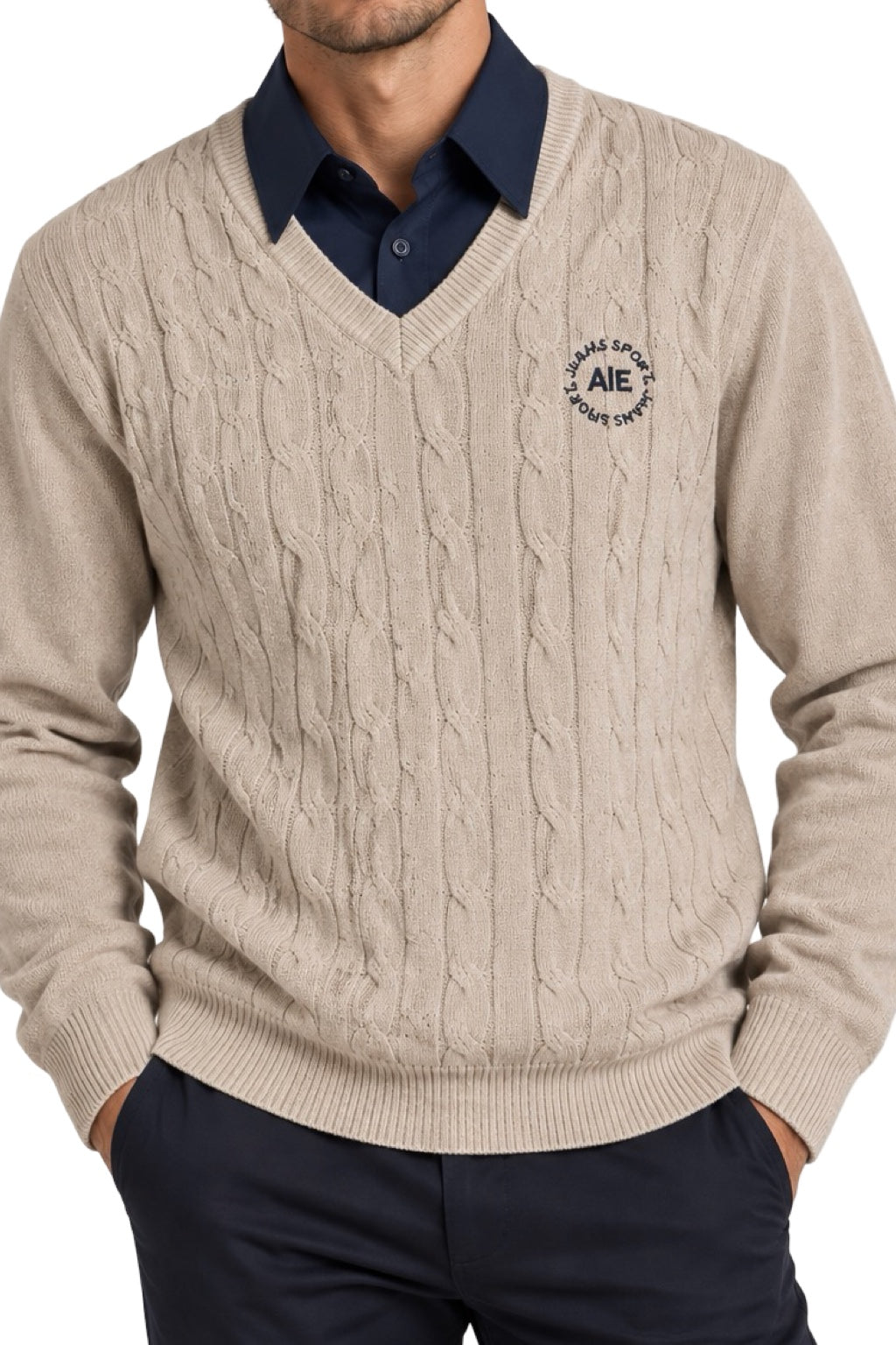 Maglione Uomo Scollo Camicia