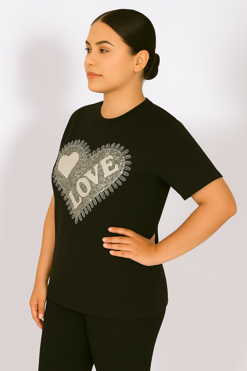 T-Shirt Cuore Paillettes