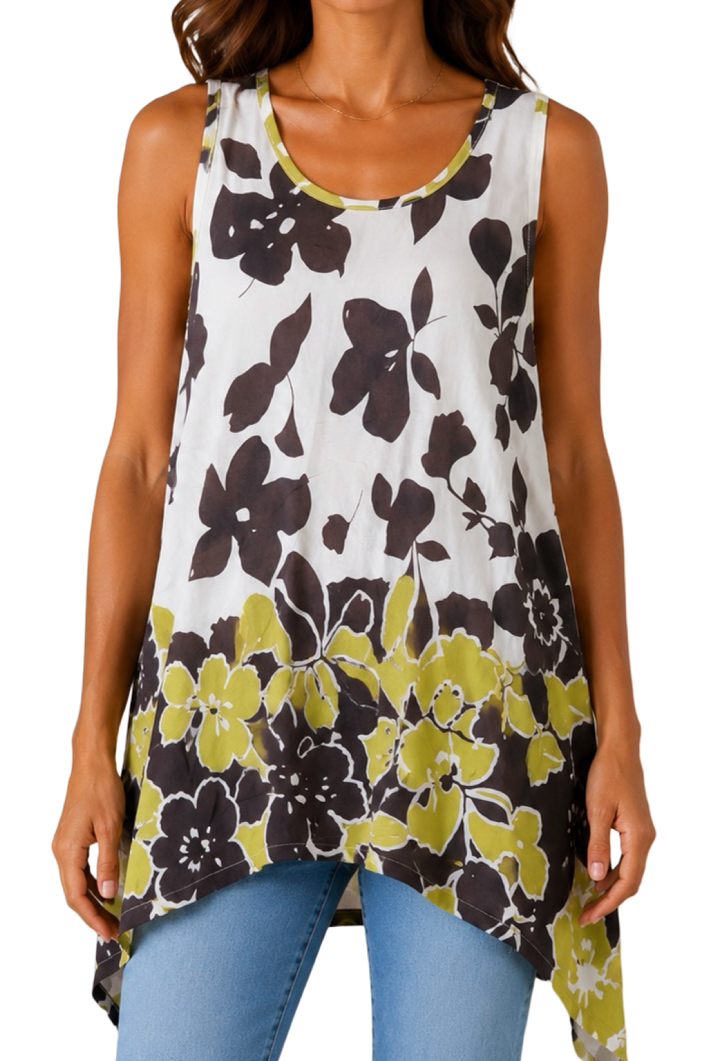 Blusa giro maniche floreale