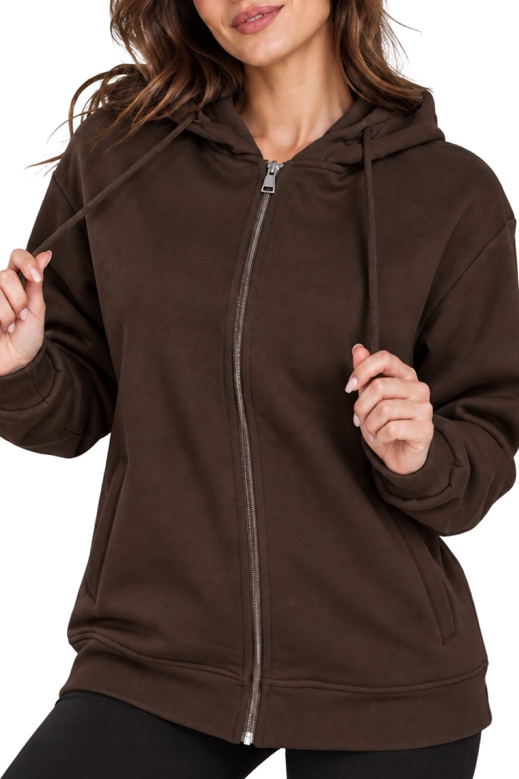 Felpa con zip e cappuccio Donna