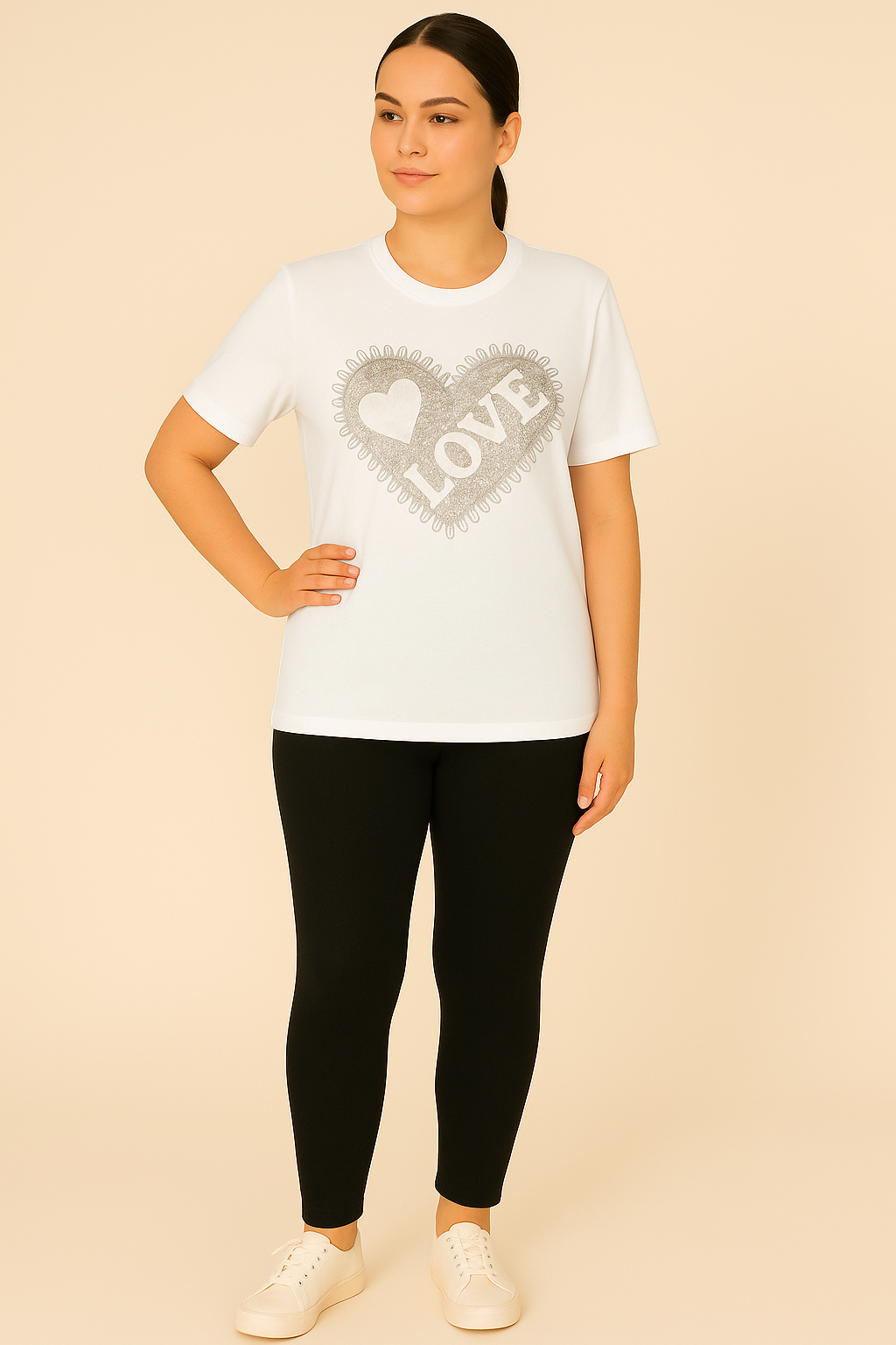 T-Shirt Cuore Paillettes