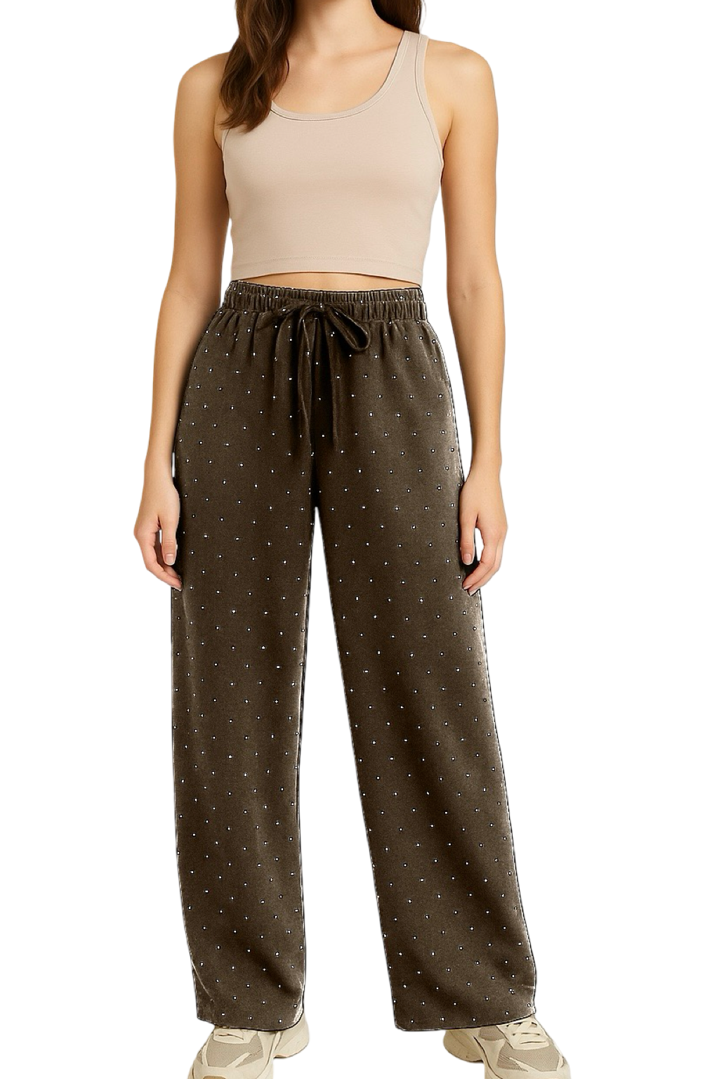 Pantaloni palazzo brillantini
