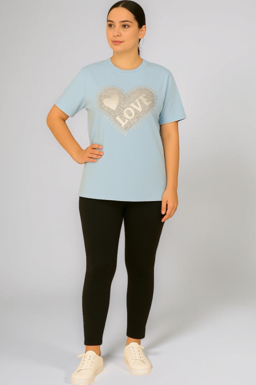 T-Shirt Cuore Paillettes