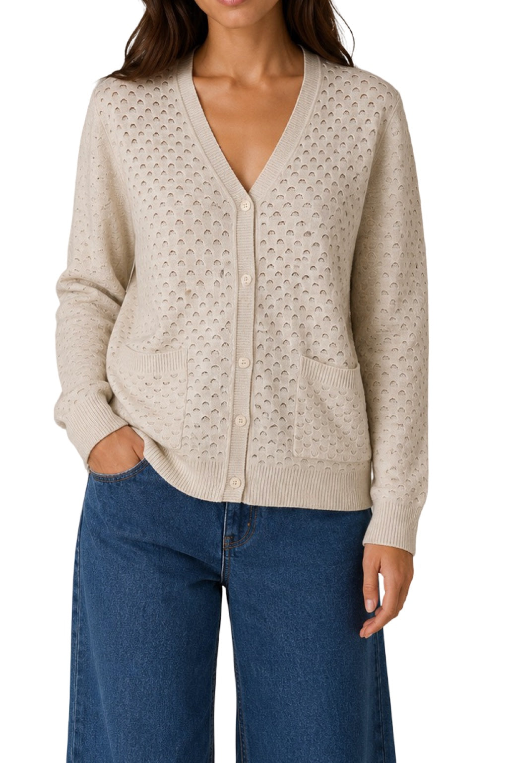 Cardigan Traforato con tasche