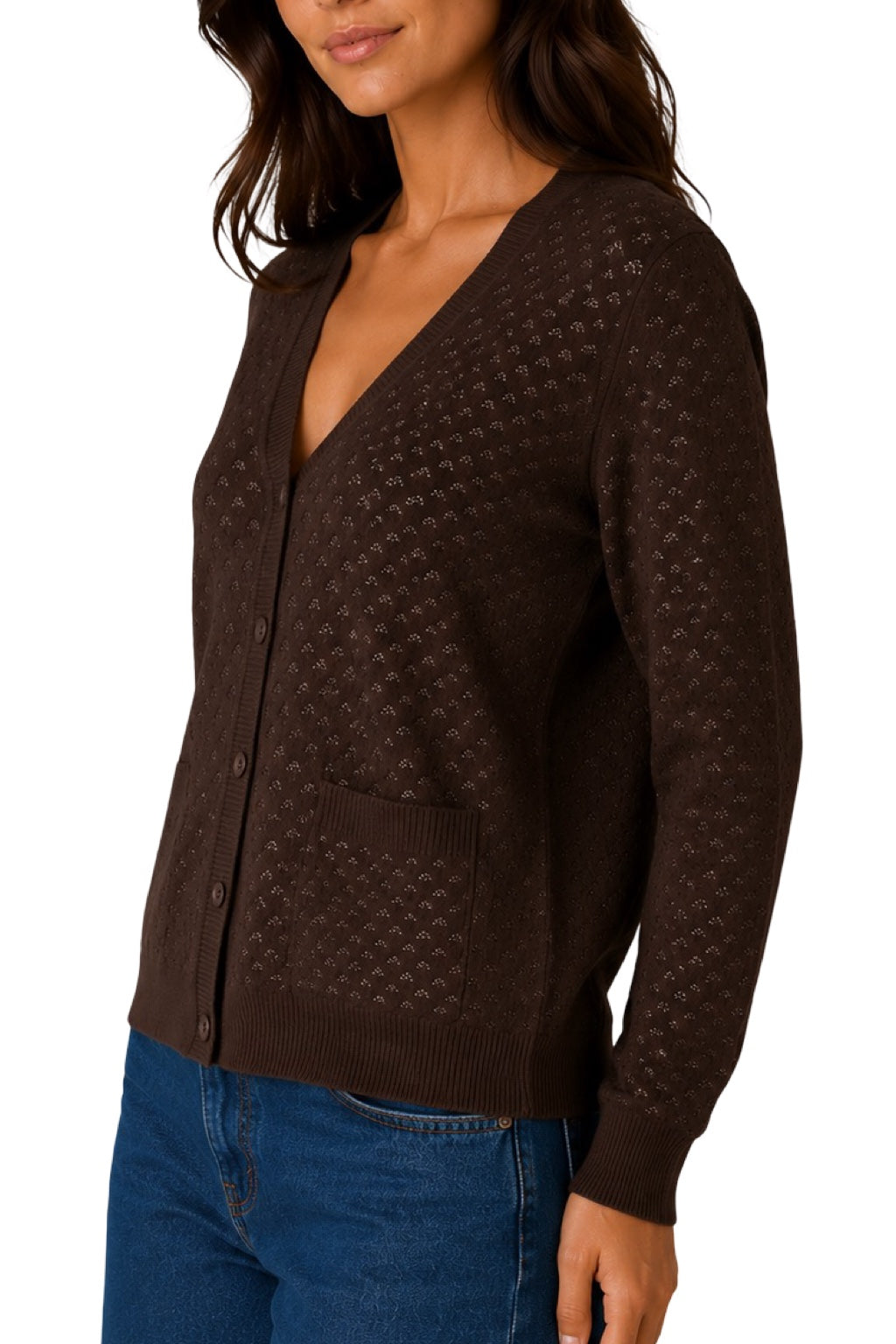 Cardigan Traforato con tasche