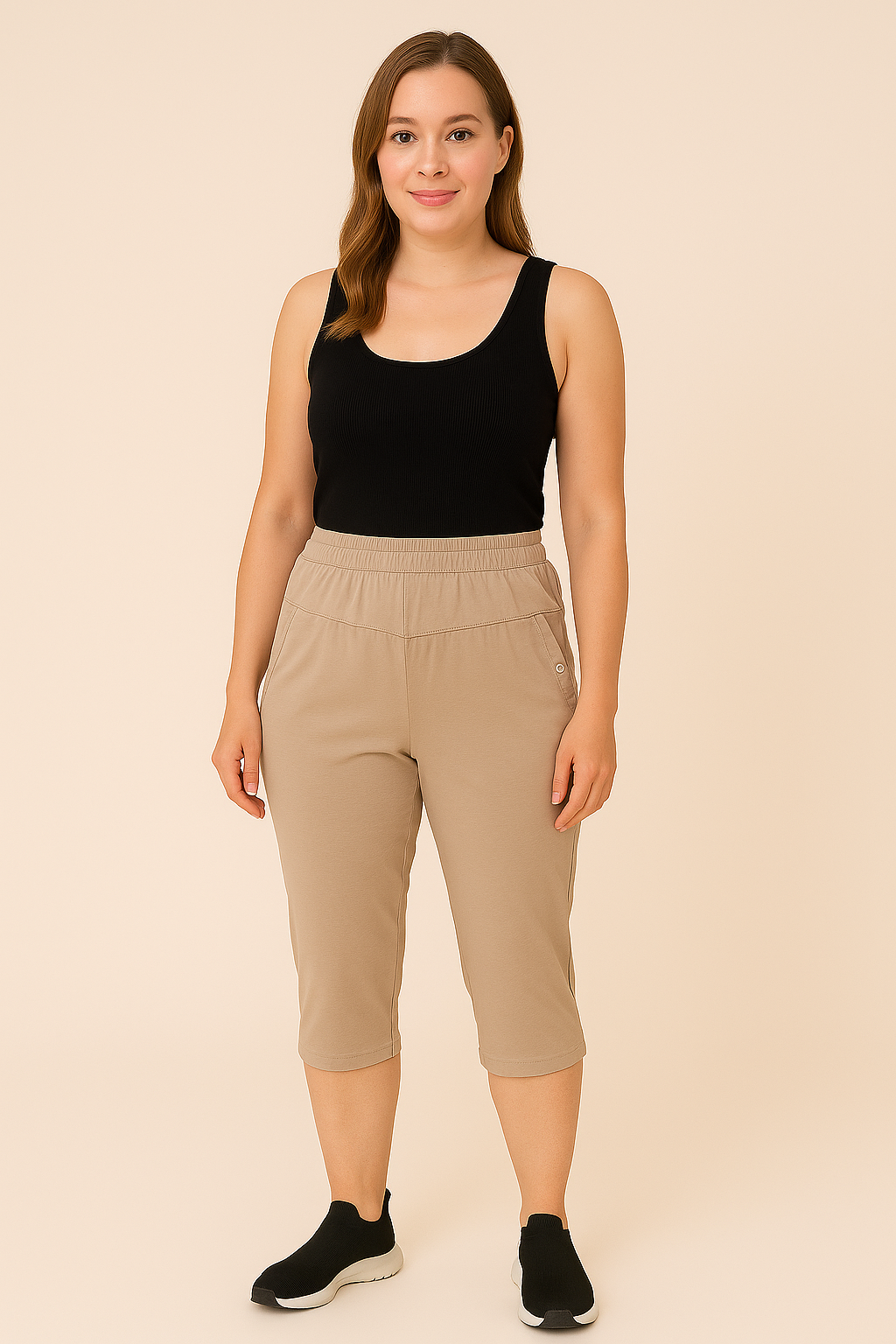 Pantaloni Capri Tinta Unita