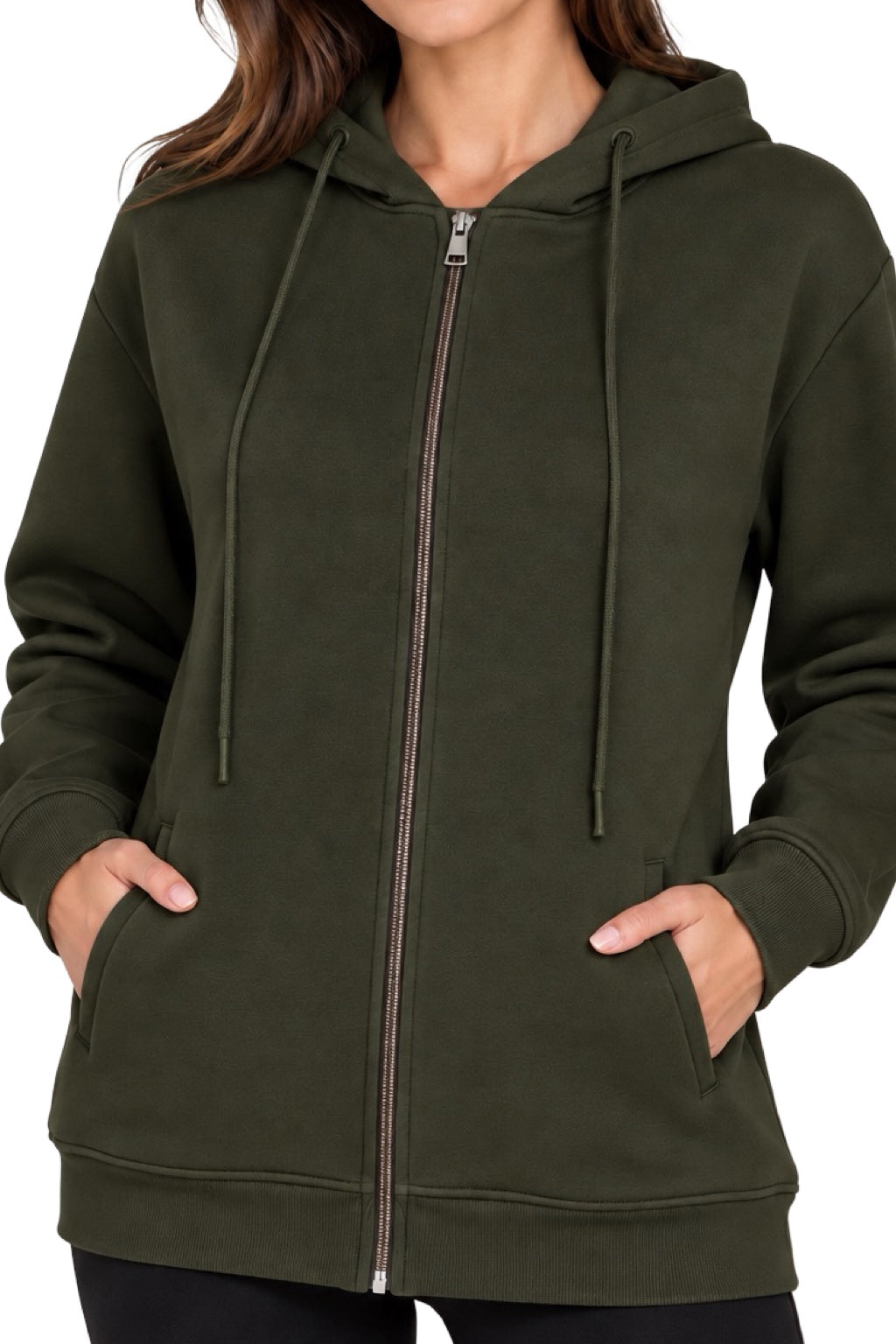 Felpa con zip e cappuccio Donna