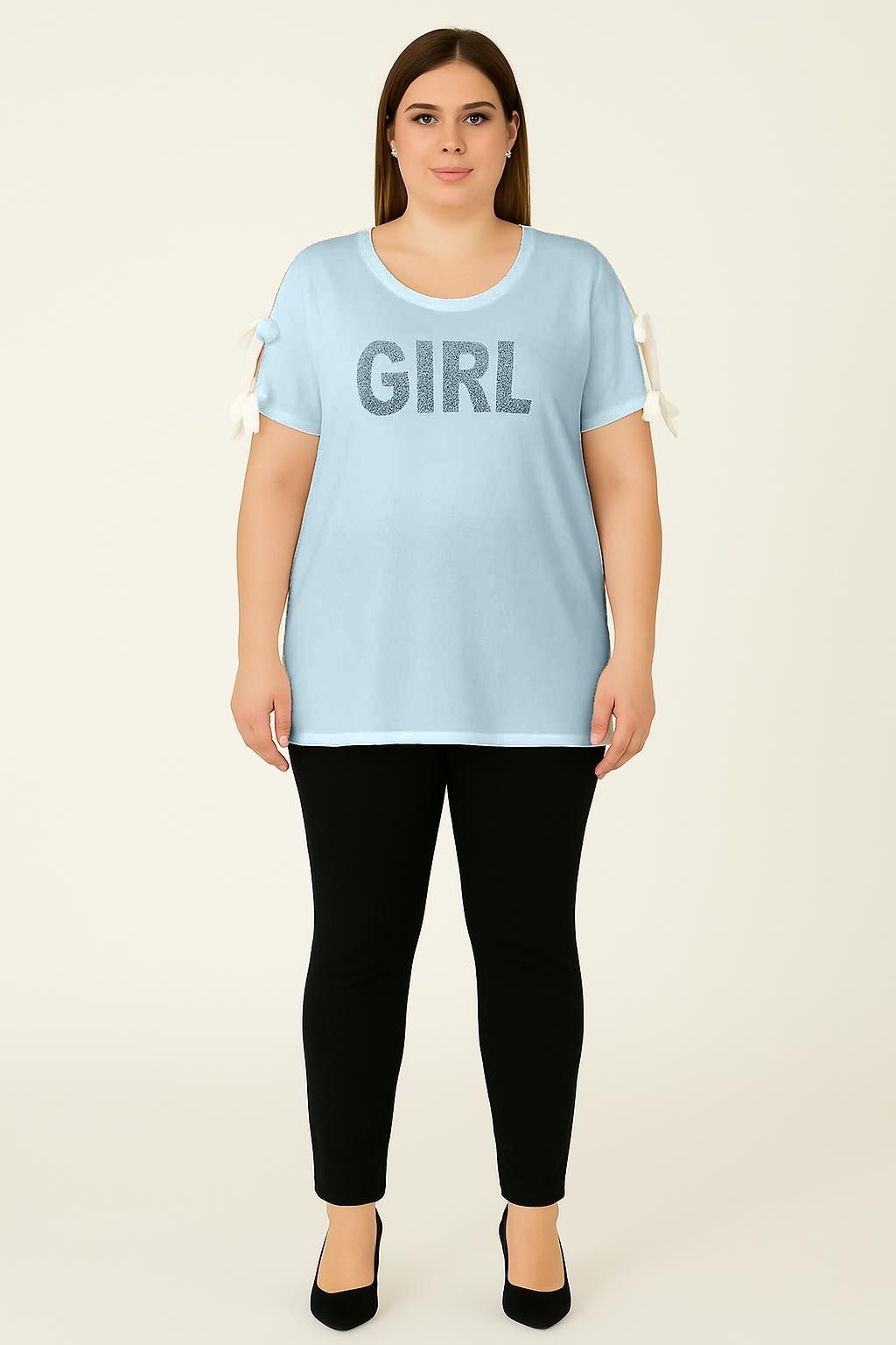 Maglia spalle scoperte con fiocchi