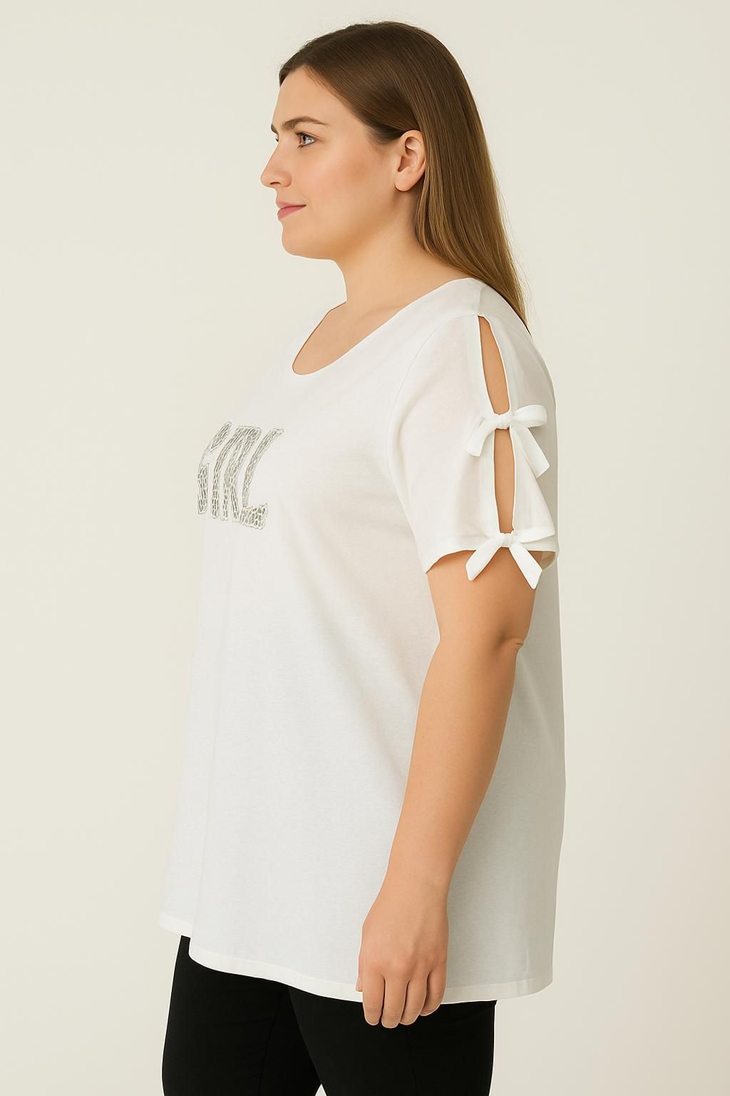 Maglia spalle scoperte con fiocchi