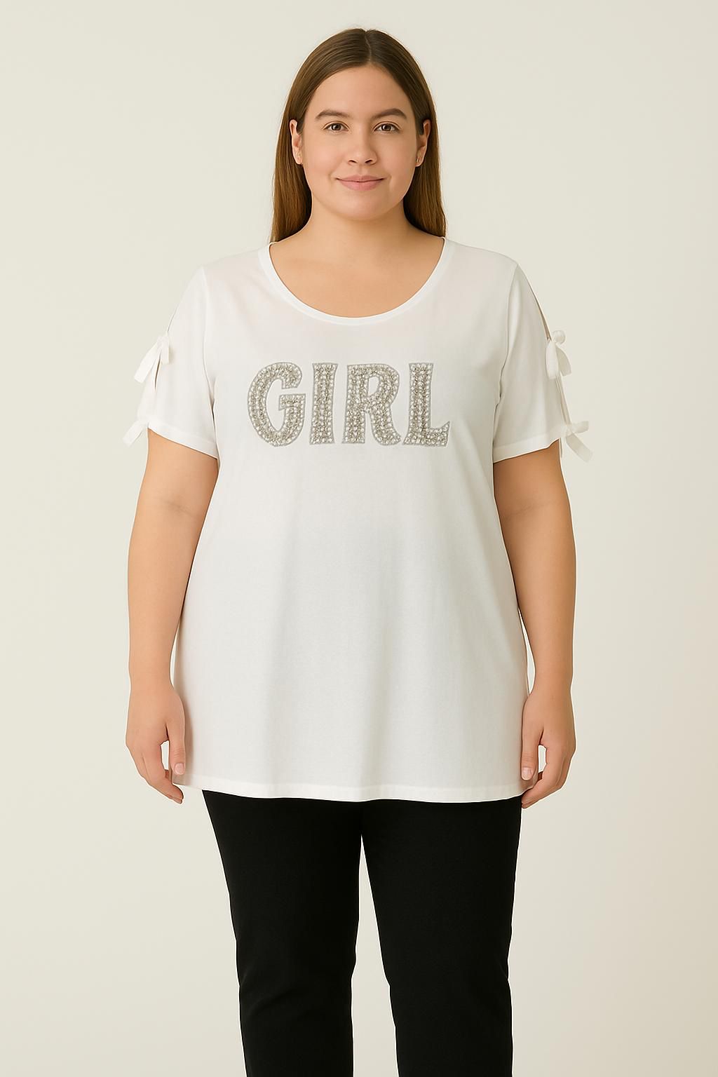 Maglia spalle scoperte con fiocchi