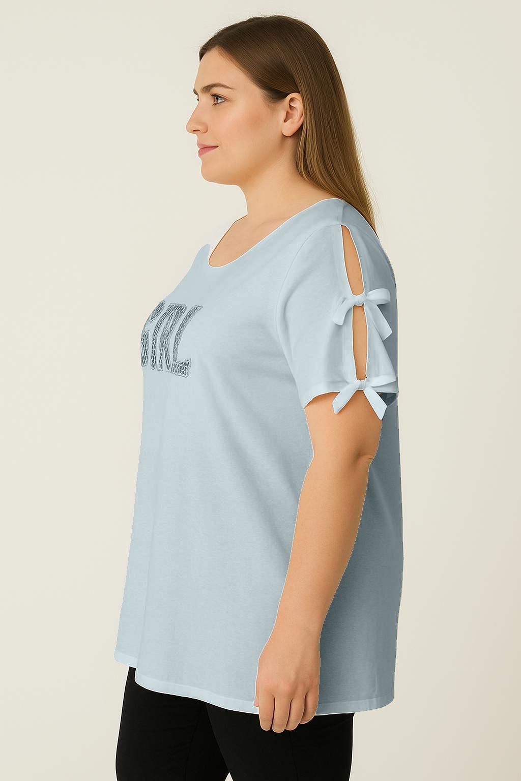 Maglia spalle scoperte con fiocchi