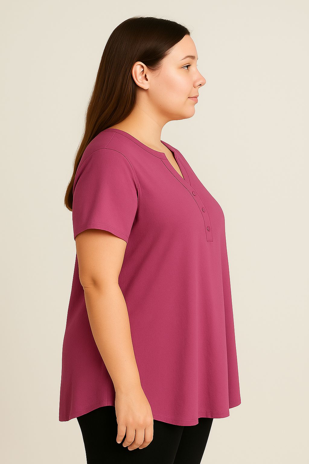 Blusa tinta unita scollo coreana