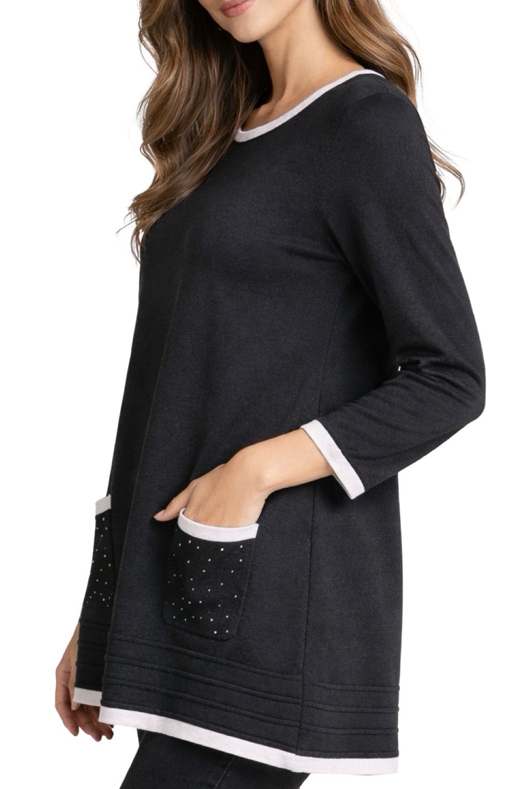 Maglia Lunga Brillantini su Tasche