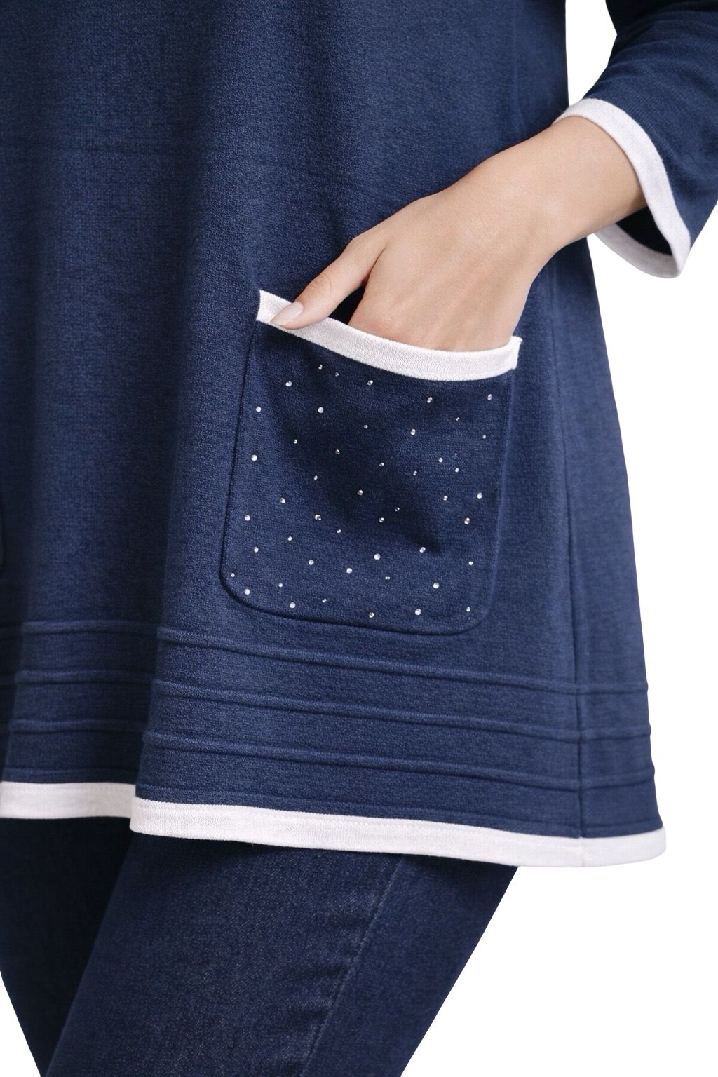 Maglia Lunga Brillantini su Tasche