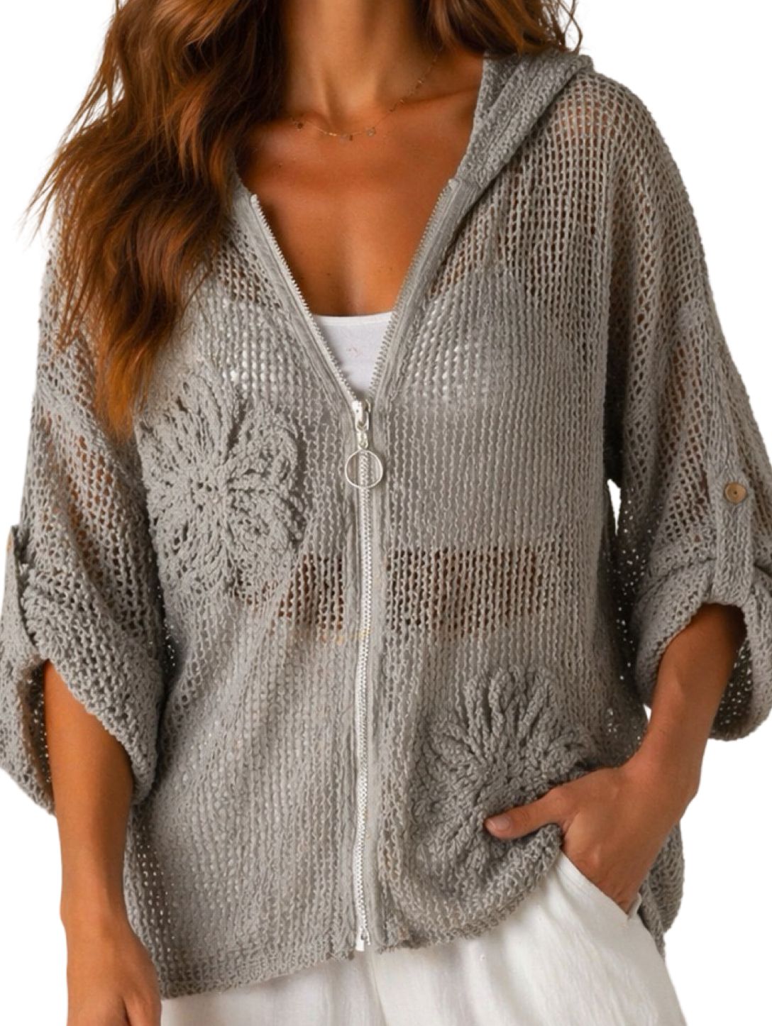 Cardigan Estivo Con Zip