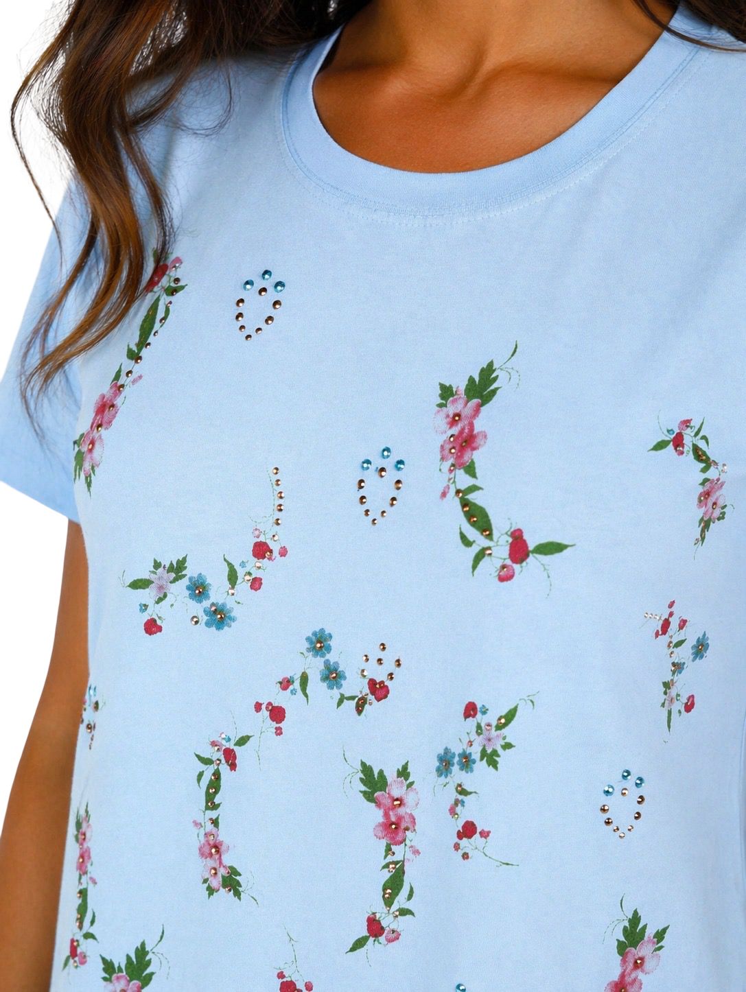 T-Shirt con Motivo Floreale