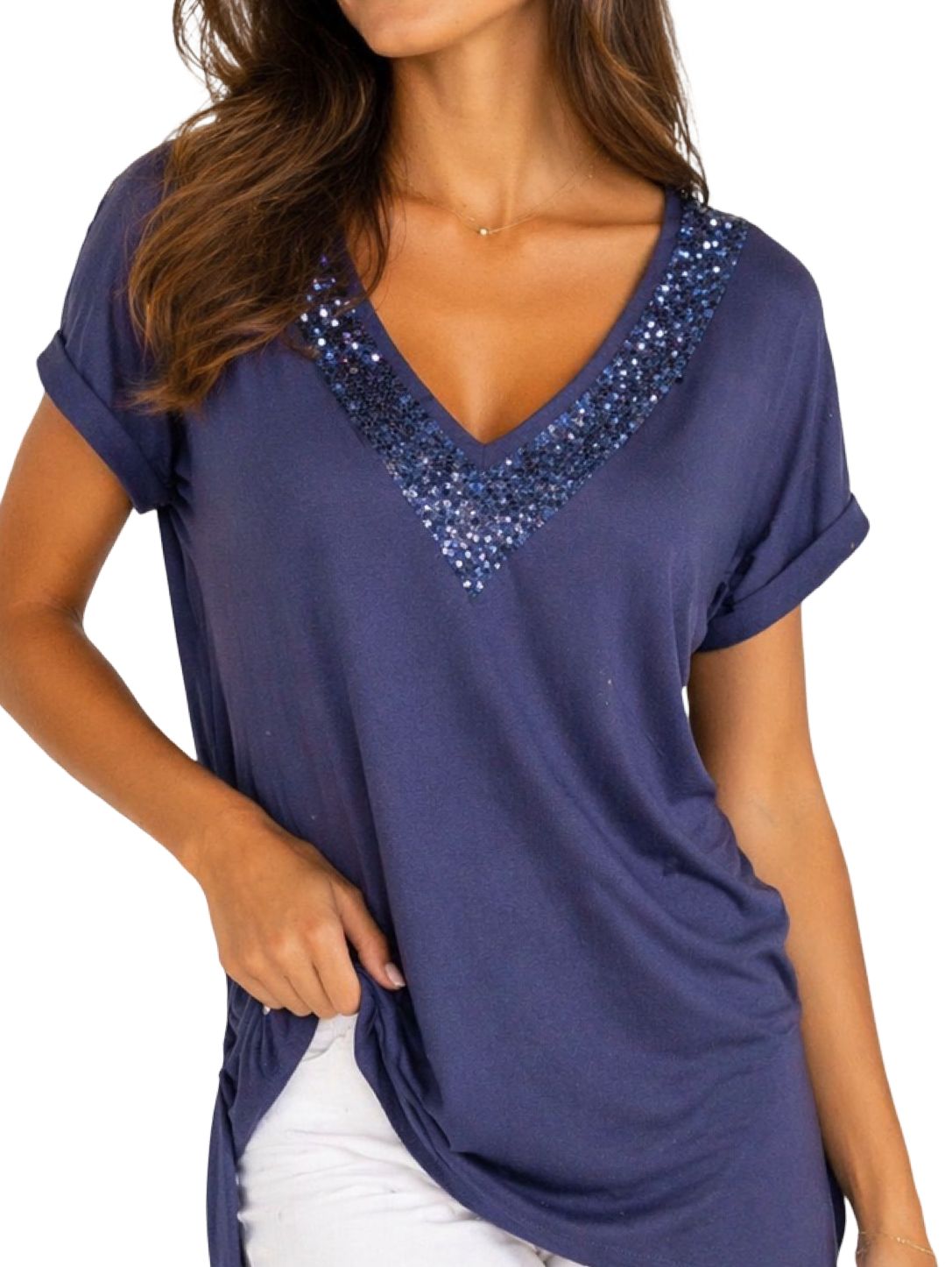 Maglia Lunga con Pailettes