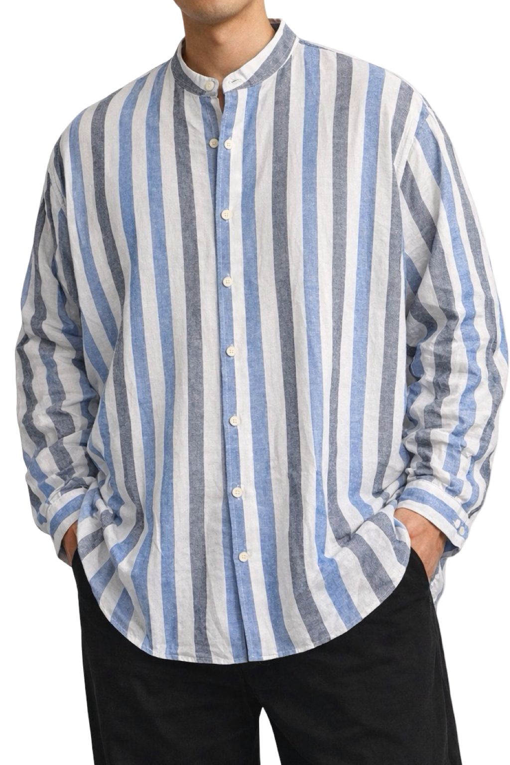 Camicia Lino Righe Oversize