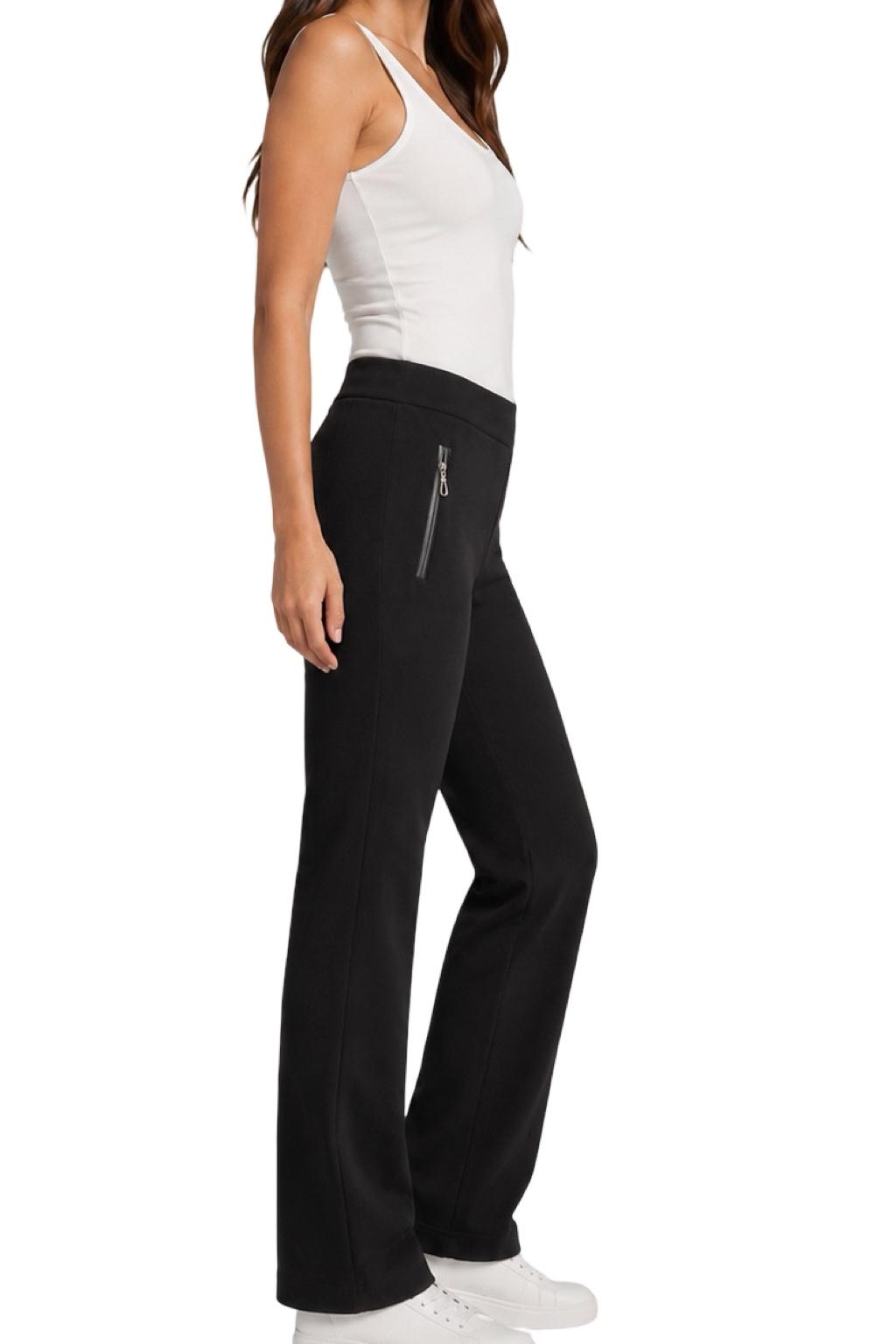 Pantaloni con riporto in ecopelle