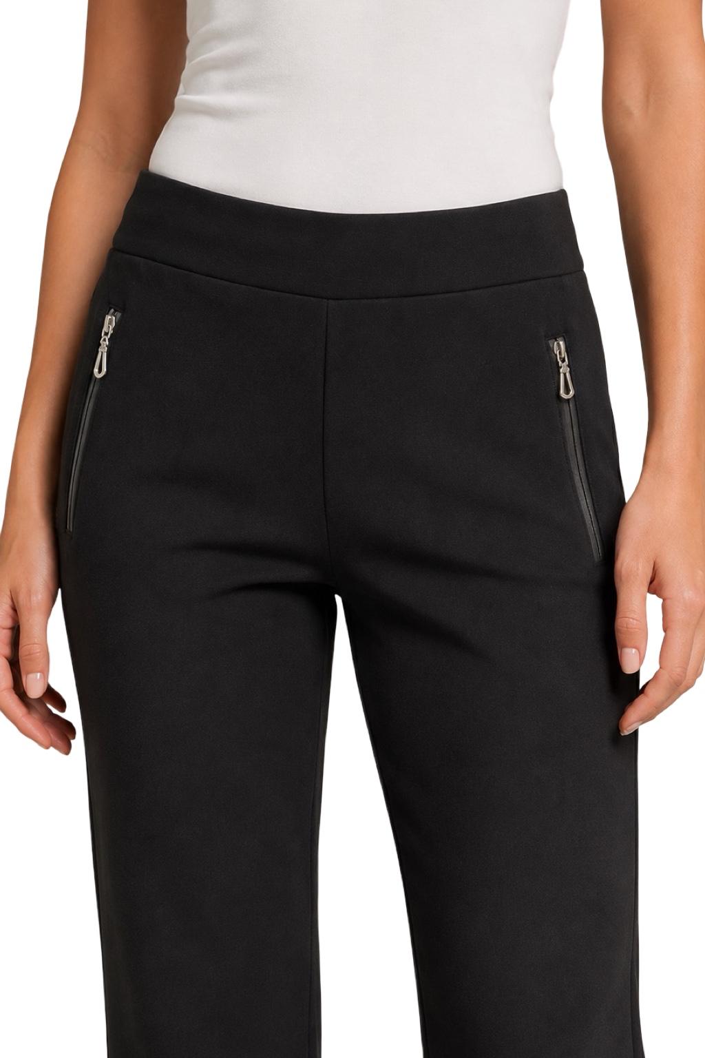 Pantaloni con riporto in ecopelle