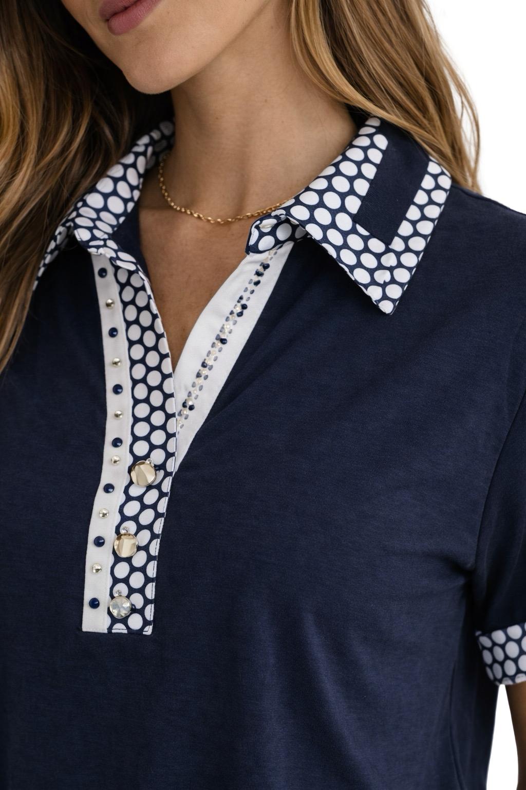 Polo con Dettagli Pois