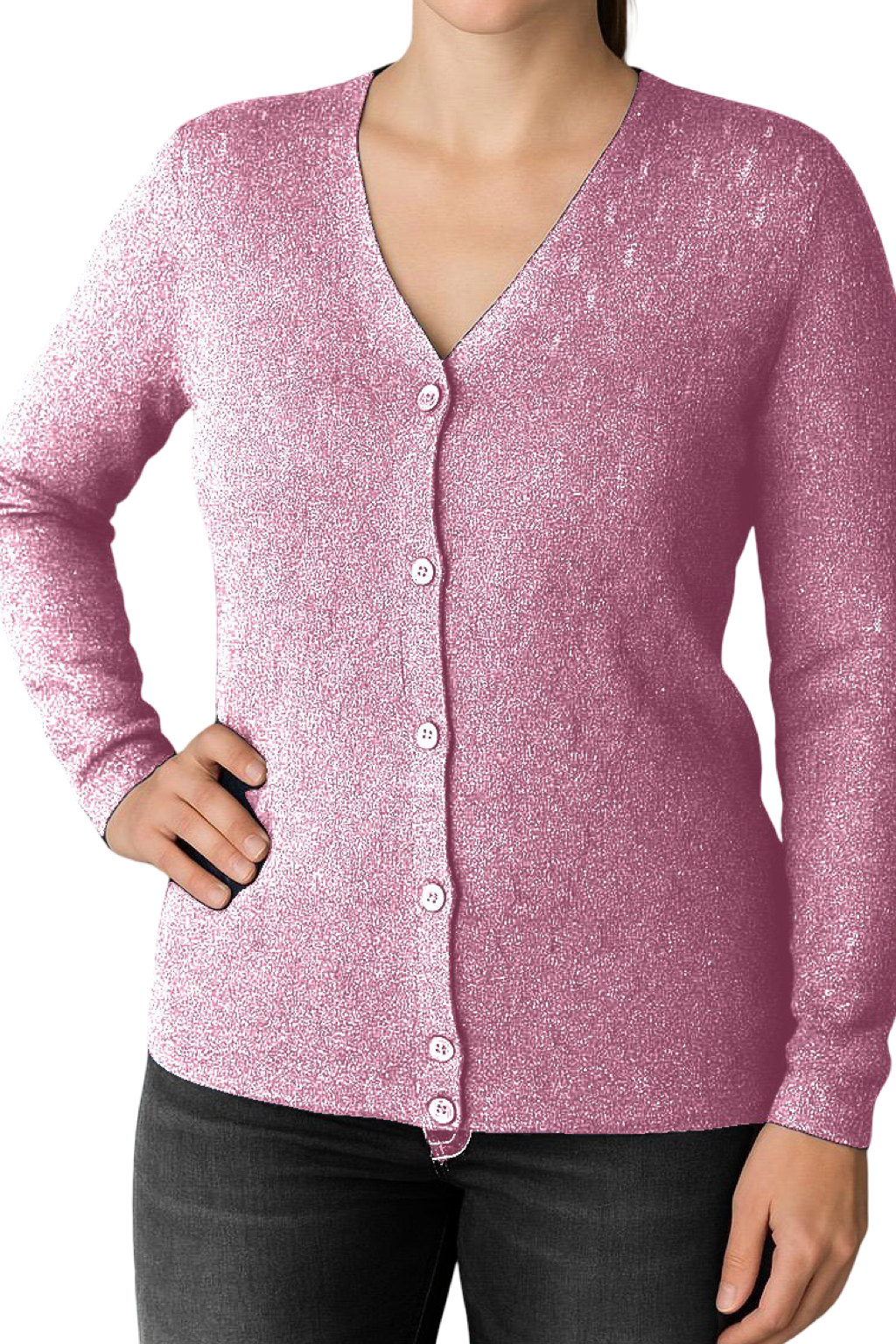 Maglia Glitter con bottoncini