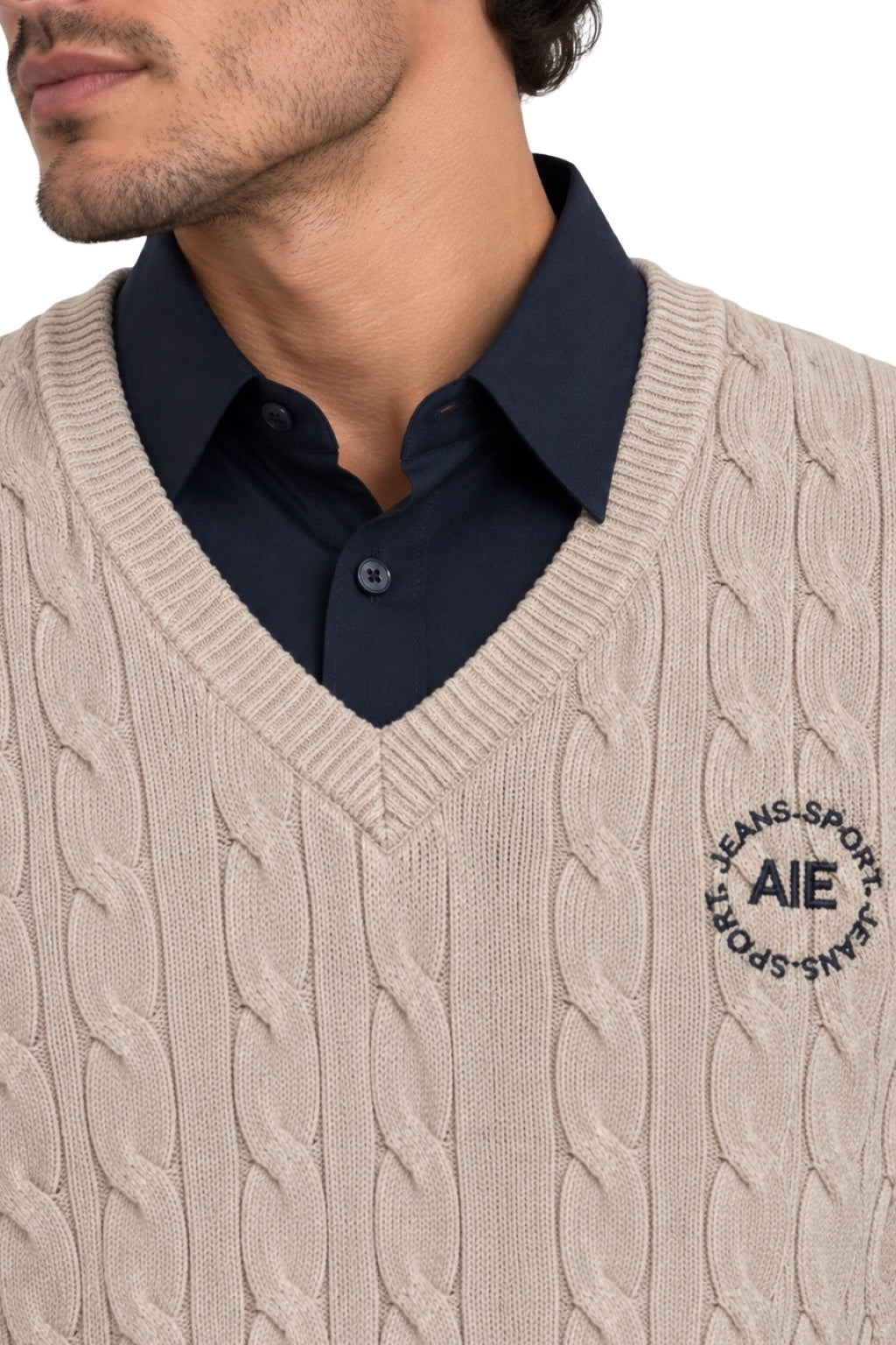Maglione Uomo Scollo Camicia
