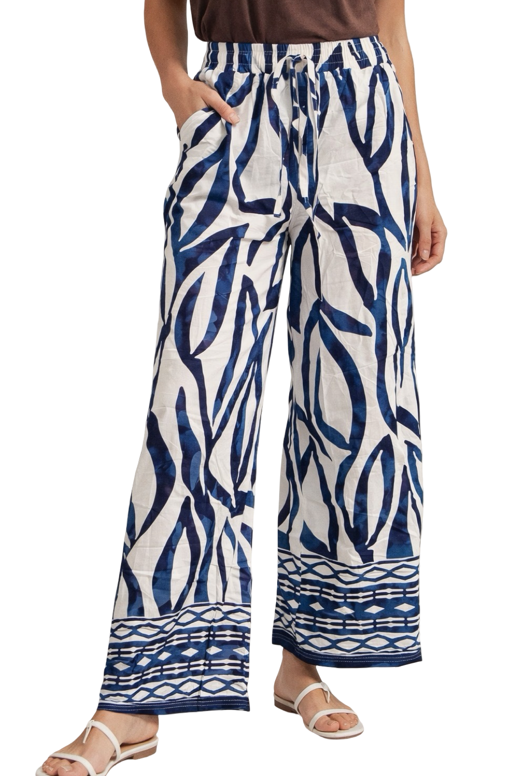 Pantaloni Ampi Fantasia Astratta