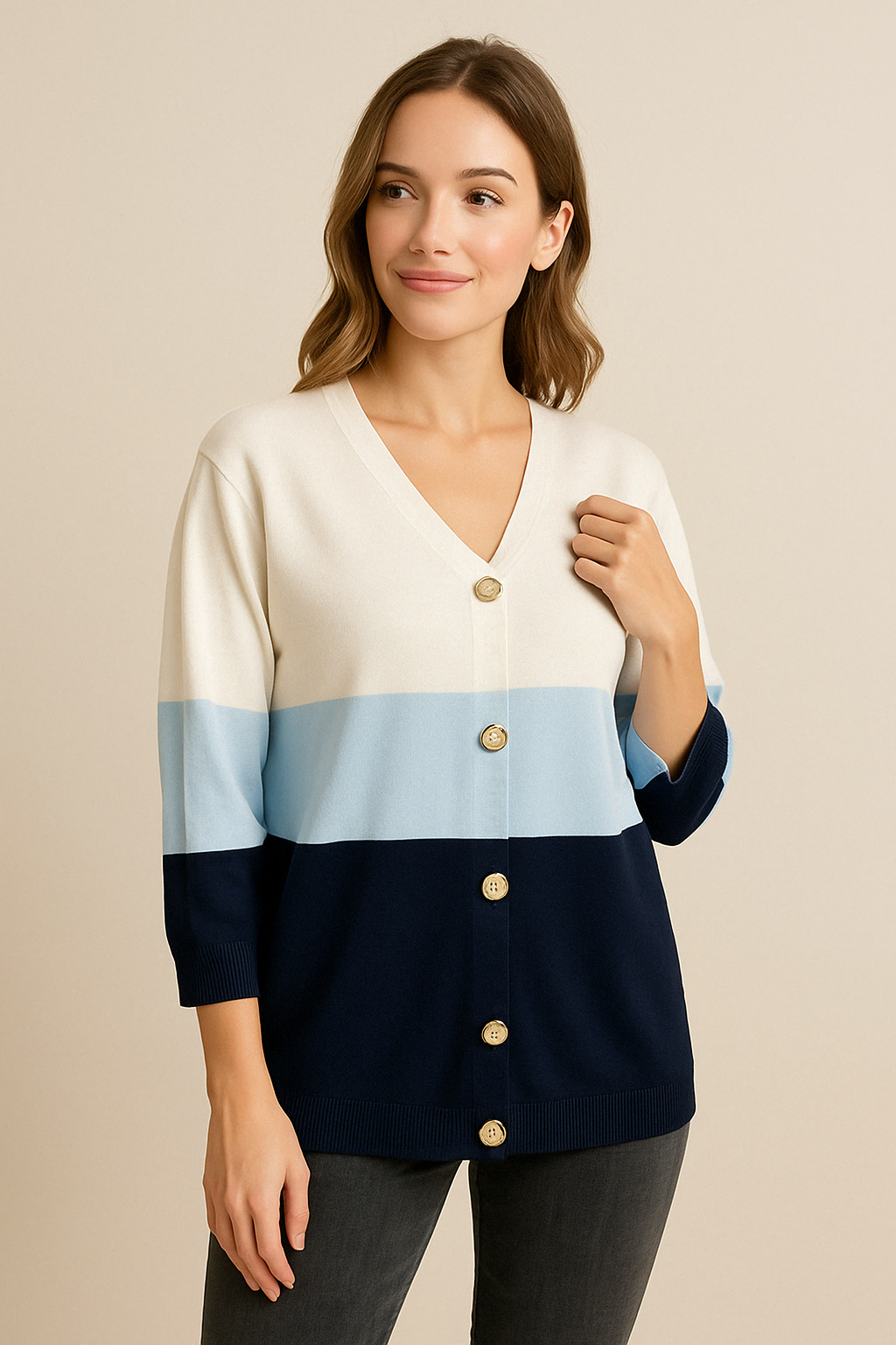 Cardigan lungo bottoni