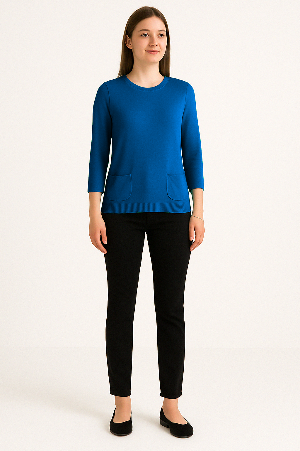 Maglia manica 3/4 con tasche