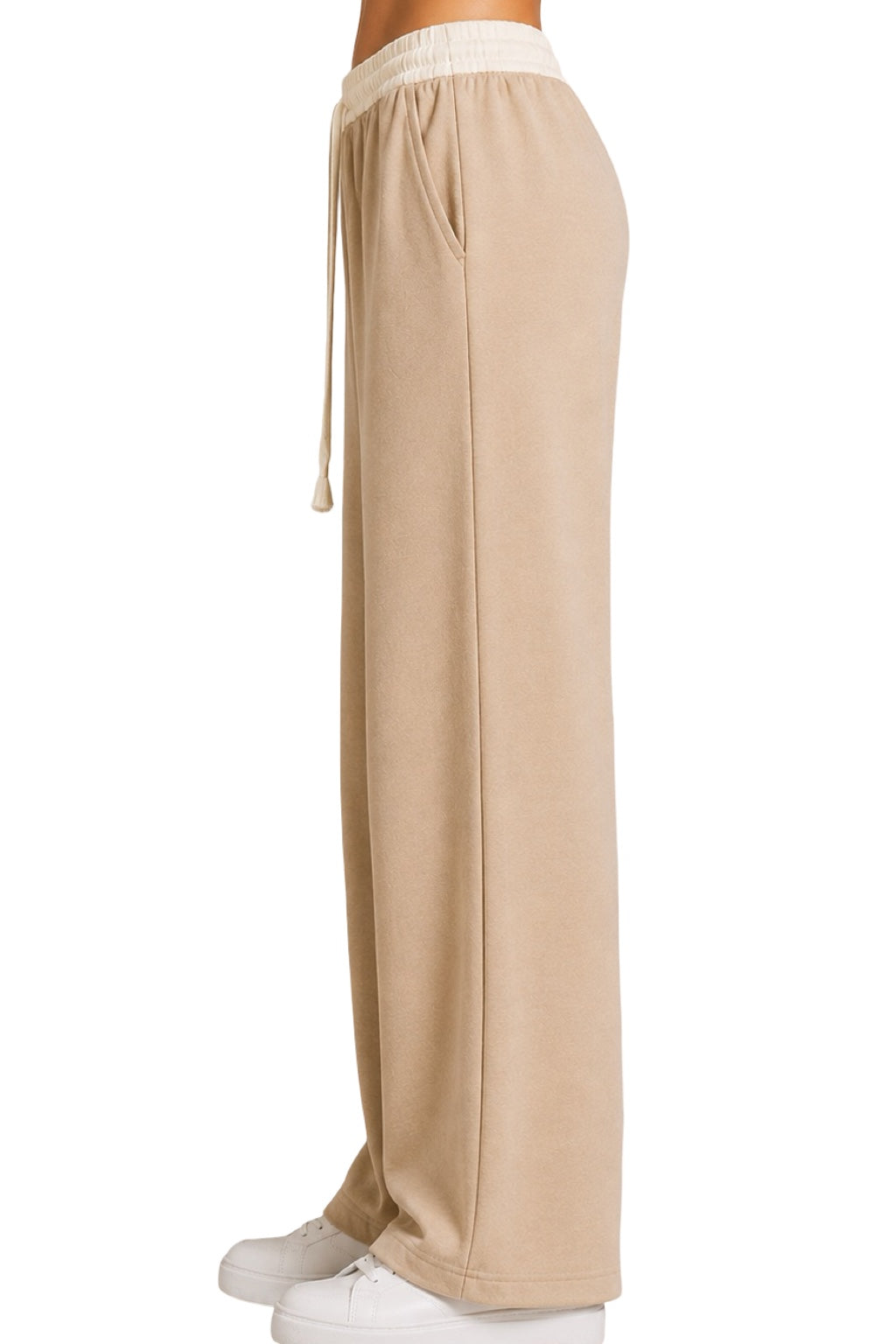 Pantaloni Tuta Elastico a Contrasto