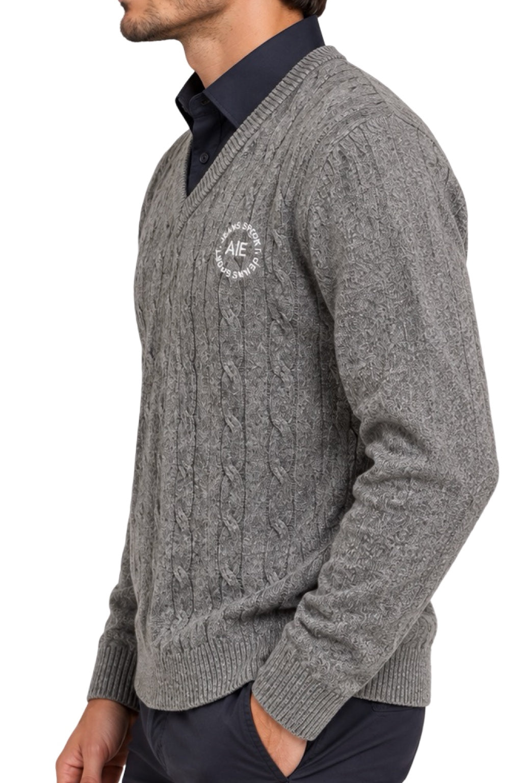Maglione Uomo Scollo Camicia