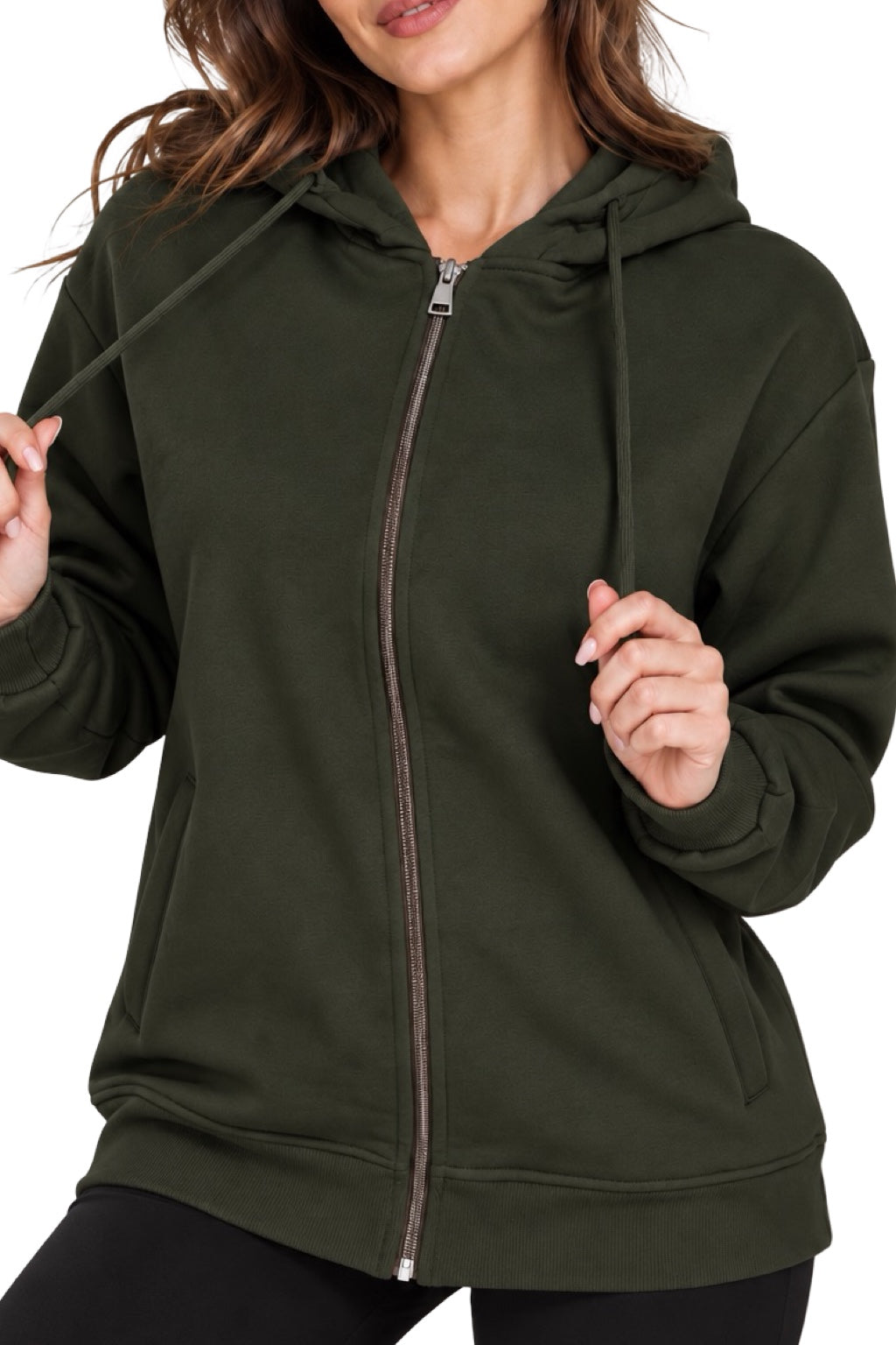 Felpa con zip e cappuccio Donna